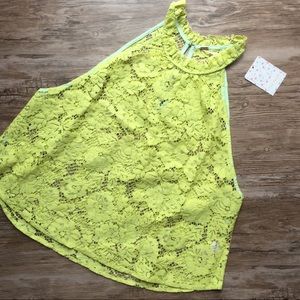 NWT Free People Open Lace High Neck Tank